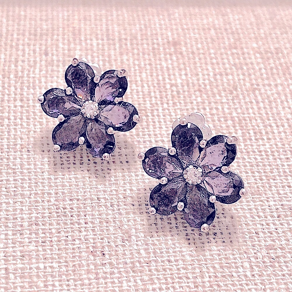 SIMPLY VERA VERA WANG Crystal Floral Stud Earrings